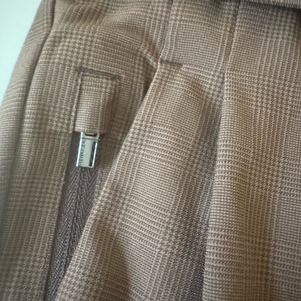 ATHLETA Women's Size 4 Skyline High Waisted Pants Brown Plaid Comfort Dress Pant - Picture 12 of 15
